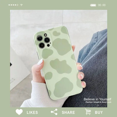 Milk Cow Print Phone Case - iPhone 12 Pro Max / 12 Pro / 12 / 12 mini / 11 Pro Max / 11 Pro / 11 / SE / XS Max / XS / XR / X / SE 2 / 8 / 8 Plus / 7 / 7 Plus-3