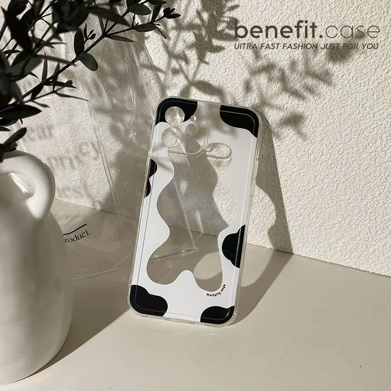 Milk Cow Print Transparent Phone Case - Iphone 13 Pro Max / 