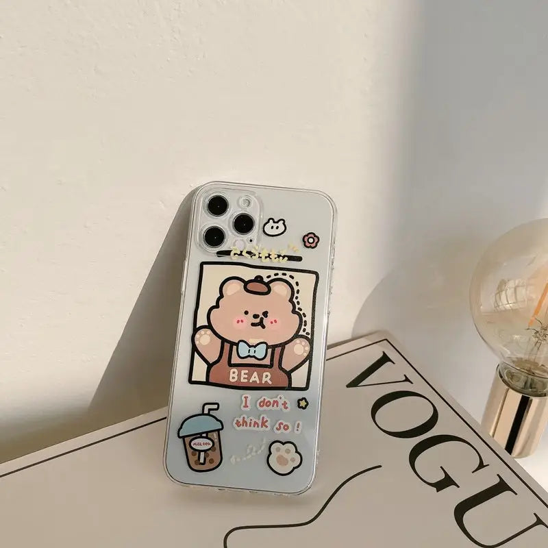 Milk Tea Bear Printing iPhone Case BP232 - iphone case