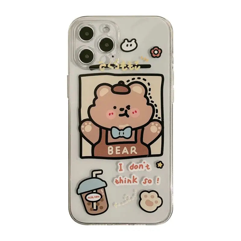 Milk Tea Bear Printing iPhone Case BP232 - iphone case