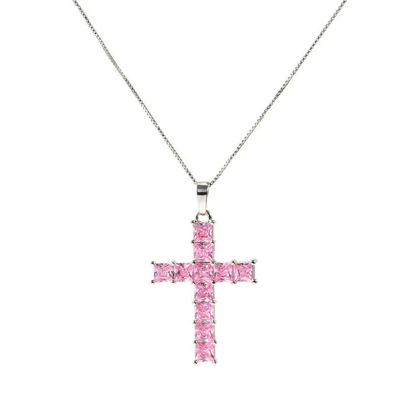Miracle Necklace LIN43 - Platinum pink diamond