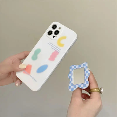Mirror Stand Graffiti Phone Case - iPhone 12 Pro Max / 12 Pro / 12 / 11 Pro Max / 11 Pro / 11 / XS Max / XS / XR / X / 8 Plus / 7 Plus / 8 / 7 / SE 2-5