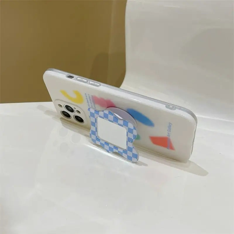 Mirror Stand Graffiti Phone Case - iPhone 12 Pro Max / 12 Pro / 12 / 11 Pro Max / 11 Pro / 11 / XS Max / XS / XR / X / 8 Plus / 7 Plus / 8 / 7 / SE 2-2