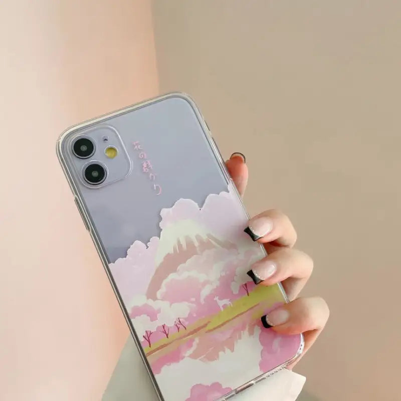 Mt Fuji Transparent Phone Case - iPhone 12 Pro Max / 12 Pro / 12 / 12 mini / 11 Pro Max / 11 Pro / 11 / SE / XS Max / XS / XR / X / SE 2 / 8 / 8 Plus / 7 / 7 Plus-7