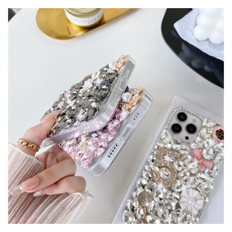 Numerical Faux Crystal Phone Case - iPhone 13 Pro Max / 13 