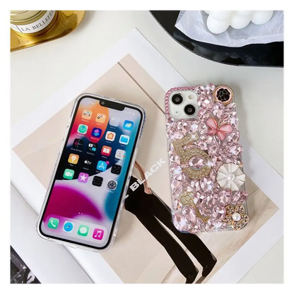 Numerical Faux Crystal Phone Case - iPhone 13 Pro Max / 13 