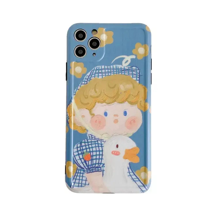 Oil Painting Girl With Duck iPhone Case BP116 - iphone case