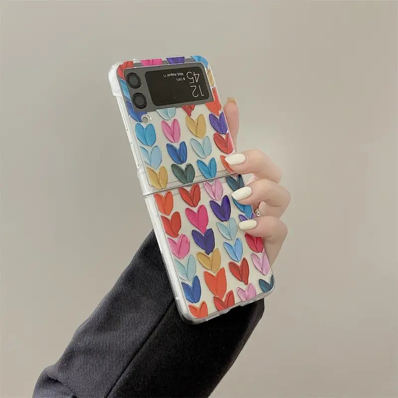 Oil Painting Hearts Phone Case For Samsung Galaxy Z Flip 3 