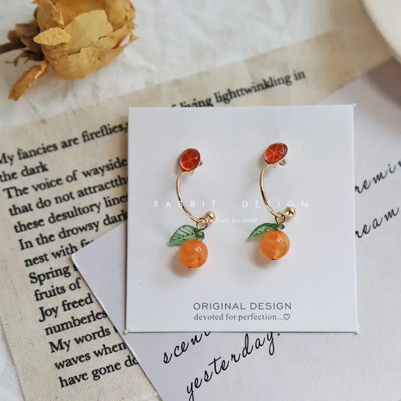 Orange Drop Earring - Fancy Earrings