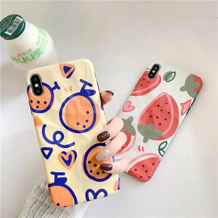 Orange/Strawberry Printed iPhone Case BP042 - iphone case