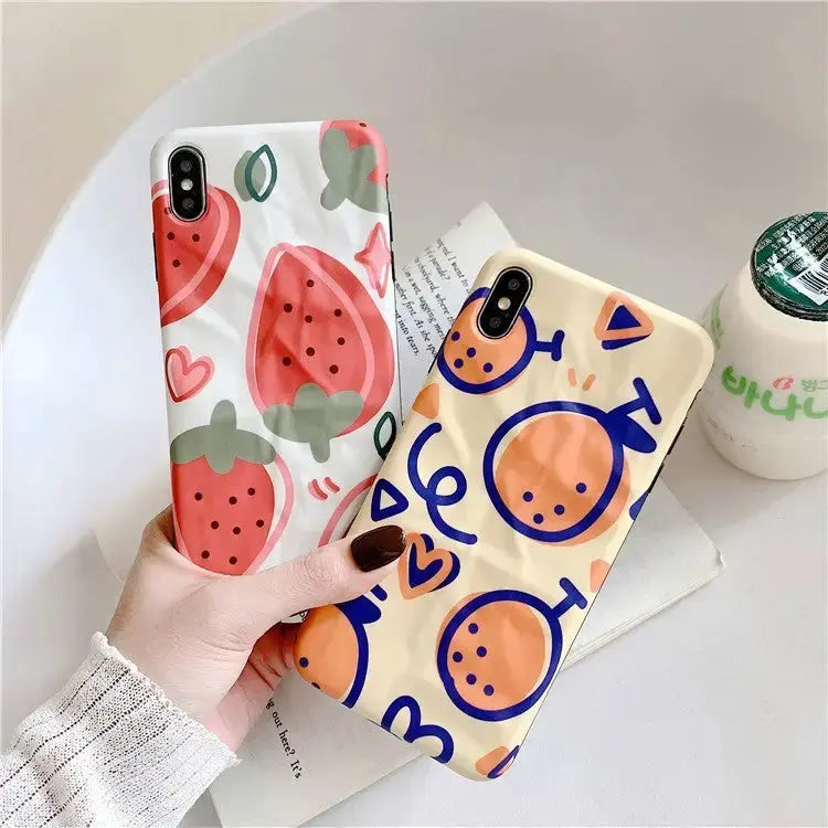 Orange/Strawberry Printed iPhone Case BP042 - iphone case