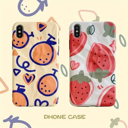 Orange/Strawberry Printed iPhone Case BP042 - iphone case