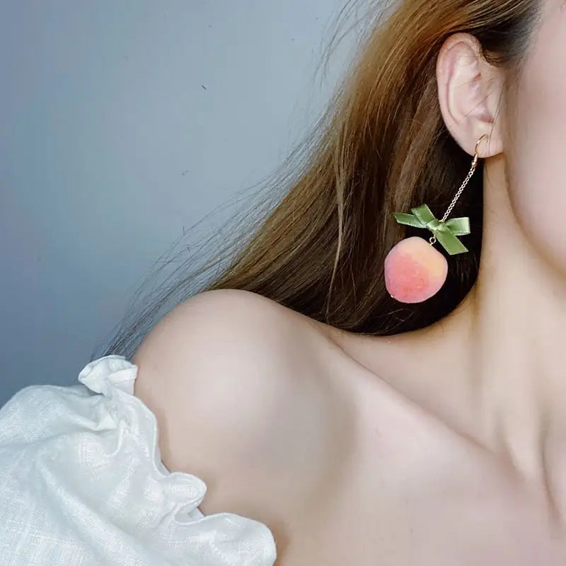 Peach Drop Earring Wd5 - Fancy Earrings