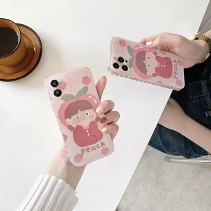 Peach Girl Phone Case - iPhone 13 Pro Max / 13 Pro / 13 / 13 mini / 12 Pro Max / 12 Pro / 12 / 12 mini / 11 Pro Max / 11 Pro / 11 / SE / XS Max / XS / XR / X / SE 2 / 8 / 8 Plus / 7 / 7 Plus-5