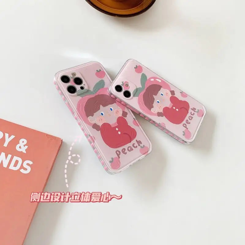 Peach Girl Phone Case - iPhone 13 Pro Max / 13 Pro / 13 / 13 mini / 12 Pro Max / 12 Pro / 12 / 12 mini / 11 Pro Max / 11 Pro / 11 / SE / XS Max / XS / XR / X / SE 2 / 8 / 8 Plus / 7 / 7 Plus-14