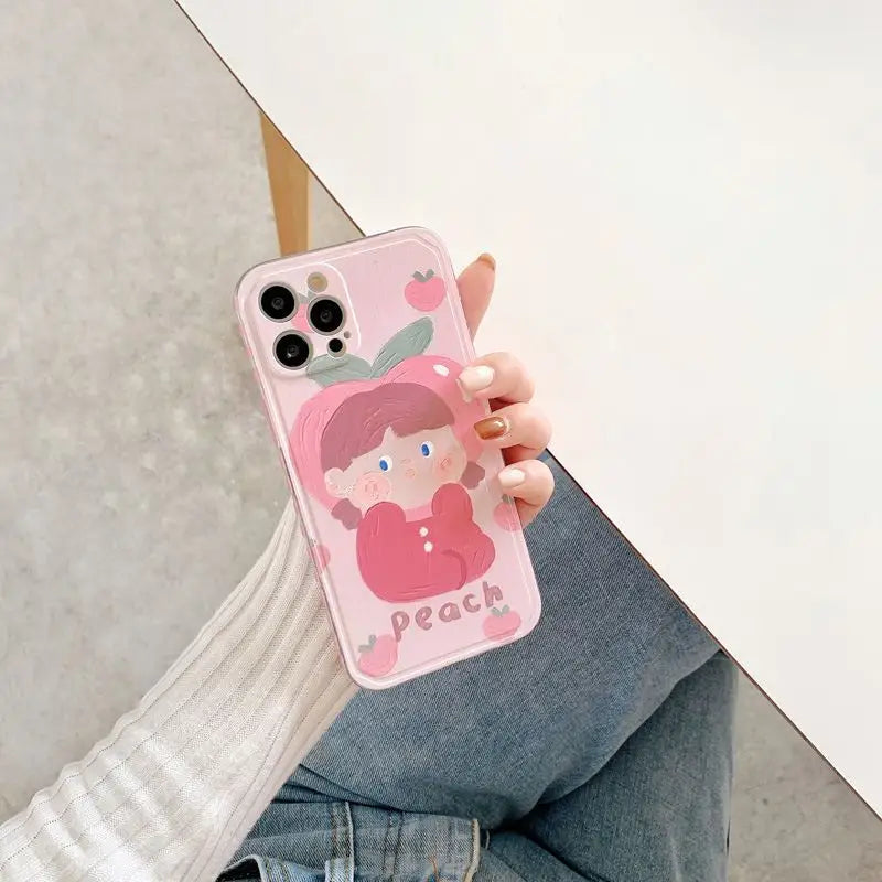 Peach Girl Phone Case - iPhone 13 Pro Max / 13 Pro / 13 / 13 mini / 12 Pro Max / 12 Pro / 12 / 12 mini / 11 Pro Max / 11 Pro / 11 / SE / XS Max / XS / XR / X / SE 2 / 8 / 8 Plus / 7 / 7 Plus-6