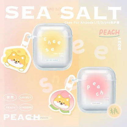Peach Transparent AirPods / Pro Earphone Case Skin CZ10077 -