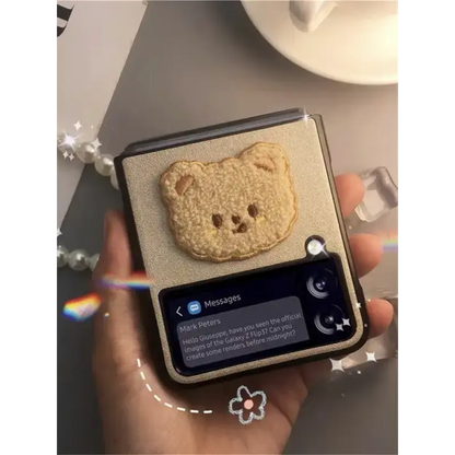 Pearl Bracelet Chain Bear Phone case For Samsung Galaxy Z 