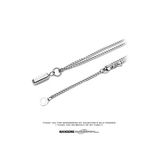 Pill Pendant Stainless Steel Necklace WD188 - Silver / One 