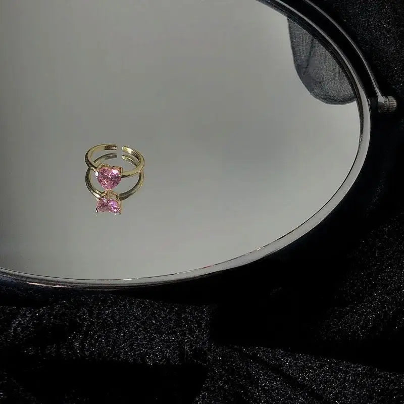 Pink Chéri Heart 925 Ring LIN42 - Heart Diamond