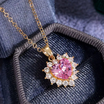 Pink Magic Heart Necklace LIN36 - Pink（no box）