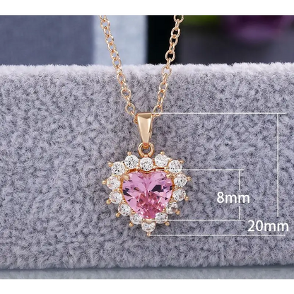 Pink Magic Heart Necklace LIN36 - Pink（no box）