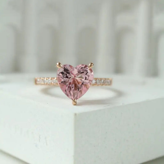 Pink Paris Heart 925 Ring LIN41 - Ring