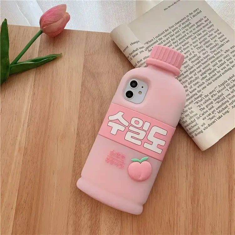 Pink Peach Juice Silicone iPhone Case W024 - iphone case