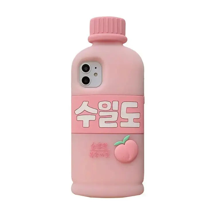 Pink Peach Juice Silicone iPhone Case W024 - iphone case