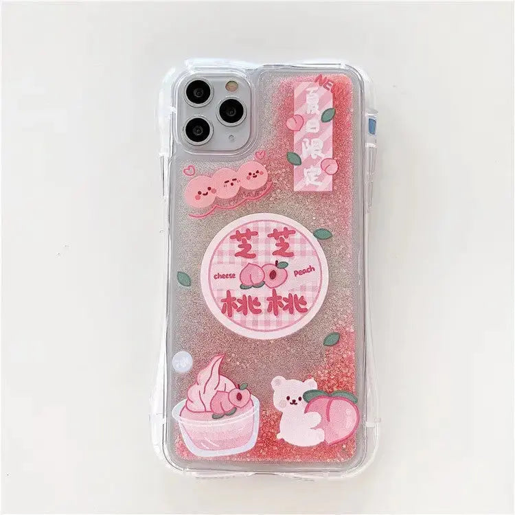 Pink Summer Peach Quicksand iPhone Case W020 - iphone case