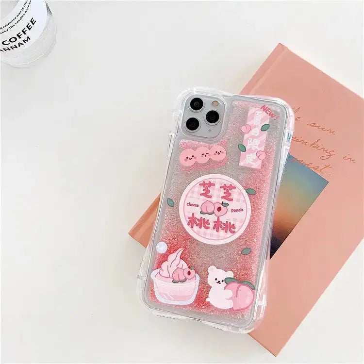 Pink Summer Peach Quicksand iPhone Case W020 - iphone case