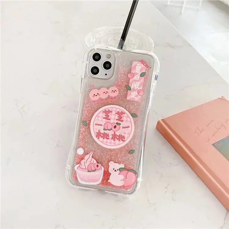 Pink Summer Peach Quicksand iPhone Case W020 - iphone case