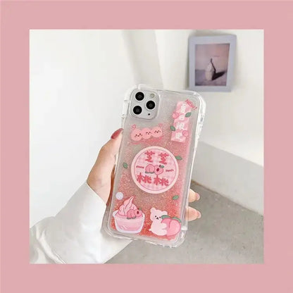 Pink Summer Peach Quicksand iPhone Case W020 - iphone case