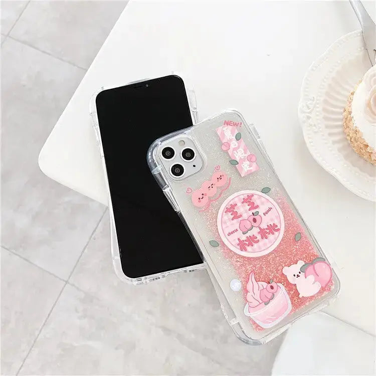 Pink Summer Peach Quicksand iPhone Case W020 - iphone case