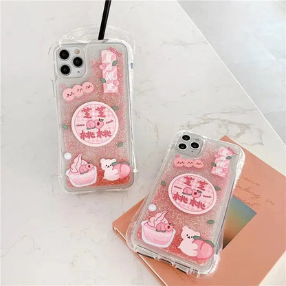 Pink Summer Peach Quicksand iPhone Case W020 - iphone case