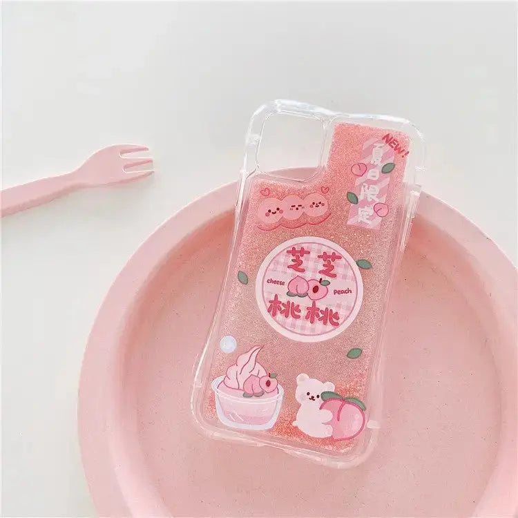 Pink Summer Peach Quicksand iPhone Case W020 - iphone case