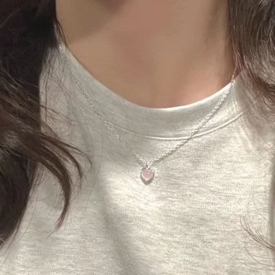 Pinky Ocean Ruby Heart Necklace