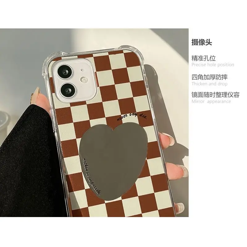 Plaid Mirrored Phone Case - Iphone 7 / 8 / Se, 7 Plus / 8 Plus, X / Xs, Xs Max, Xr, 11, 11 Pro, 11 Pro Max, 12 Mini, 12, 12 Pro, 12 Pro Max, 13mini, 13, 13pro, 13pro Max-16