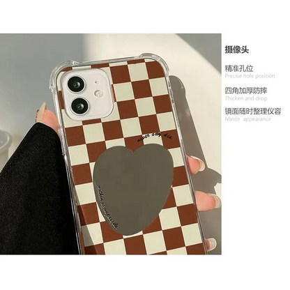 Plaid Mirrored Phone Case - Iphone 7 / 8 / Se, 7 Plus / 8 Plus, X / Xs, Xs Max, Xr, 11, 11 Pro, 11 Pro Max, 12 Mini, 12, 12 Pro, 12 Pro Max, 13mini, 13, 13pro, 13pro Max-16