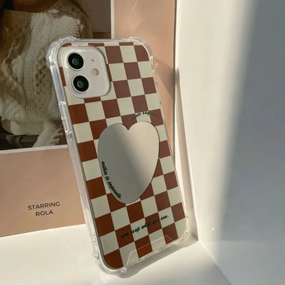 Plaid Mirrored Phone Case - Iphone 7 / 8 / Se, 7 Plus / 8 Plus, X / Xs, Xs Max, Xr, 11, 11 Pro, 11 Pro Max, 12 Mini, 12, 12 Pro, 12 Pro Max, 13mini, 13, 13pro, 13pro Max-11