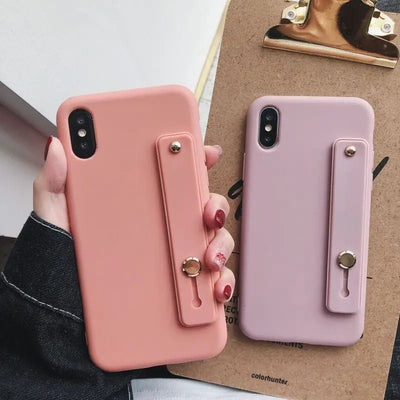Plain Mobile Case with Strap - iPhone 7 / iPhone 7 Plus / iPhone 8 / iPhone 8 Plus / iPhone X / iPhone XS / iPhone XS Max / iPhone XR / iPhone 11 / iPhone 11 Pro / iPhone 11 Pro Max-11