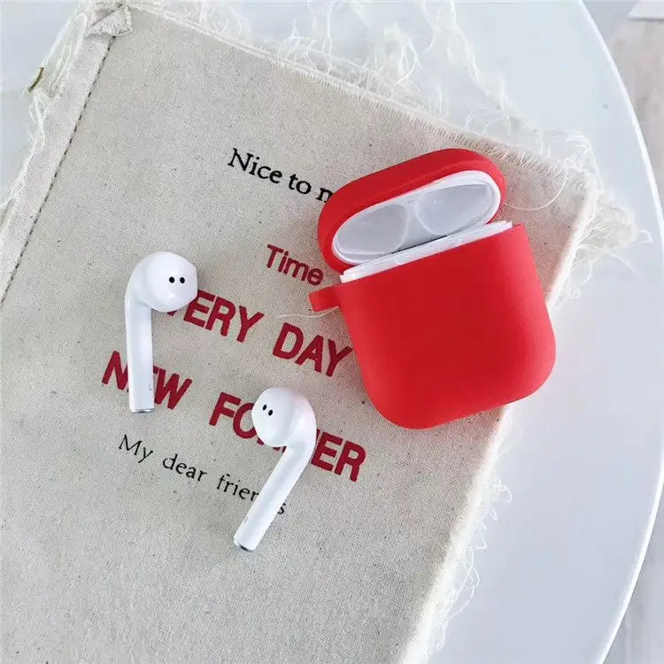 Plain Silicone AirPods Earphone Case Skin - Mobile Cases & 