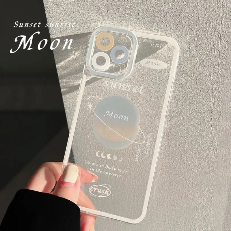 Planet Lettering Transparent Phone Case - iPhone 13 Pro Max / 13 Pro / 13 / 13 mini / 12 Pro Max / 12 Pro / 12 / 12 mini / 11 Pro Max / 11 Pro / 11 / SE / XS Max / XS / XR / X / SE 2 / 8 / 8 Plus / 7 / 7 Plus-7