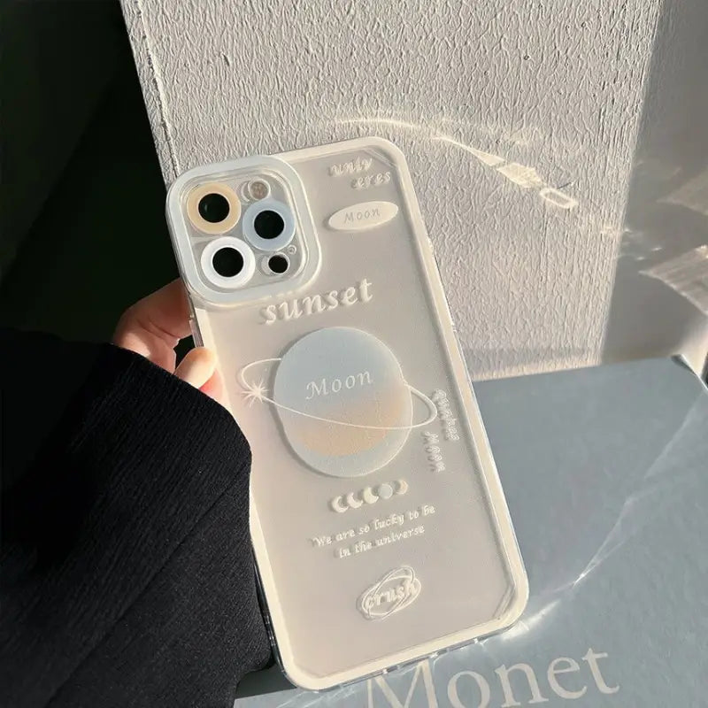 Planet Lettering Transparent Phone Case - iPhone 13 Pro Max / 13 Pro / 13 / 13 mini / 12 Pro Max / 12 Pro / 12 / 12 mini / 11 Pro Max / 11 Pro / 11 / SE / XS Max / XS / XR / X / SE 2 / 8 / 8 Plus / 7 / 7 Plus-14