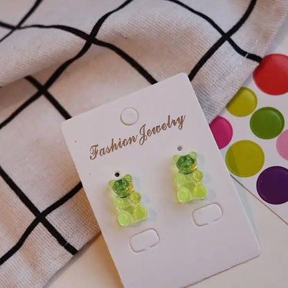 Plastic Gummy Bear Earrings Wd6 - Fancy Earrings