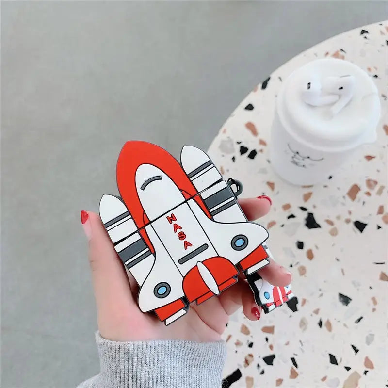 Plastic NASA Rocket Airpods Case W127 - airpod case