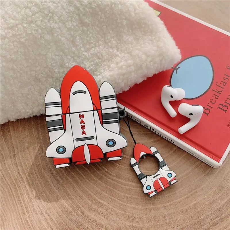 Plastic NASA Rocket Airpods Case W127 - airpod case