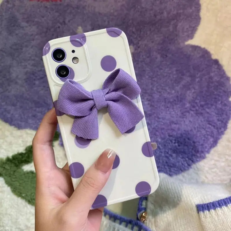 Polka Dot Bow Phone Case - iPhone 13 Pro Max / 13 Pro / 13 / 12 Pro Max / 12 Pro / 12 / 11 Pro Max / 11 Pro / 11 / XS Max / XR / XS / X / 8 Plus / 7 Plus-10