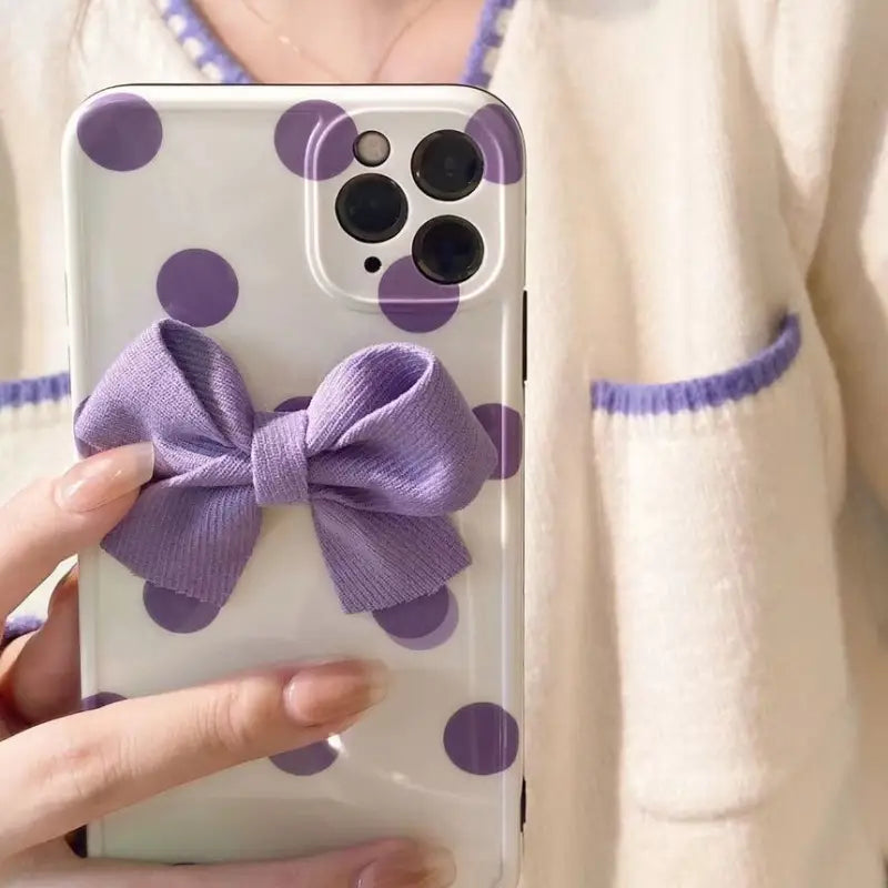 Polka Dot Bow Phone Case - iPhone 13 Pro Max / 13 Pro / 13 / 12 Pro Max / 12 Pro / 12 / 11 Pro Max / 11 Pro / 11 / XS Max / XR / XS / X / 8 Plus / 7 Plus-8