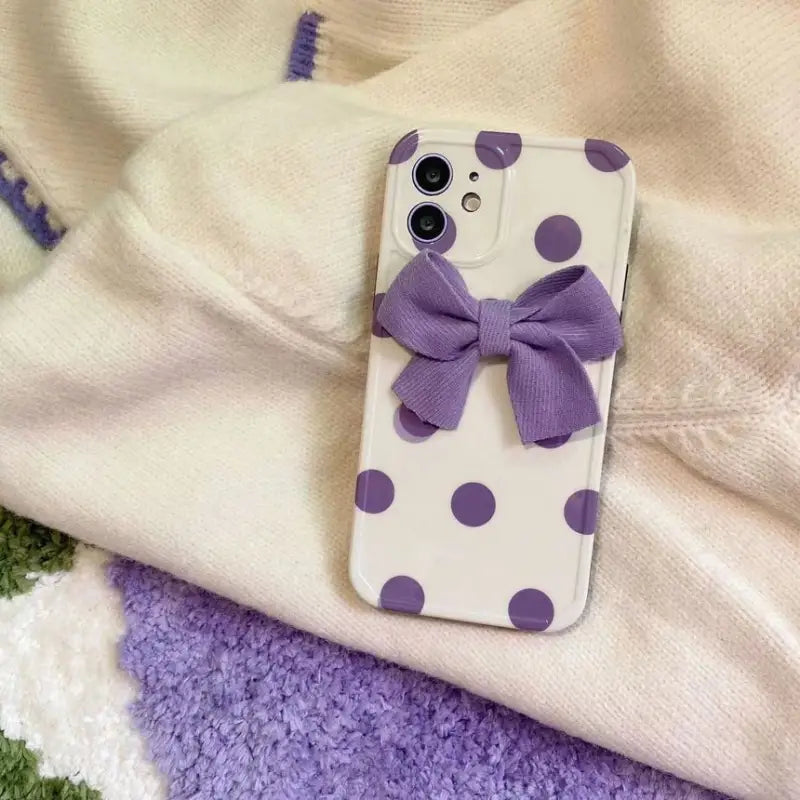 Polka Dot Bow Phone Case - iPhone 13 Pro Max / 13 Pro / 13 / 12 Pro Max / 12 Pro / 12 / 11 Pro Max / 11 Pro / 11 / XS Max / XR / XS / X / 8 Plus / 7 Plus-13